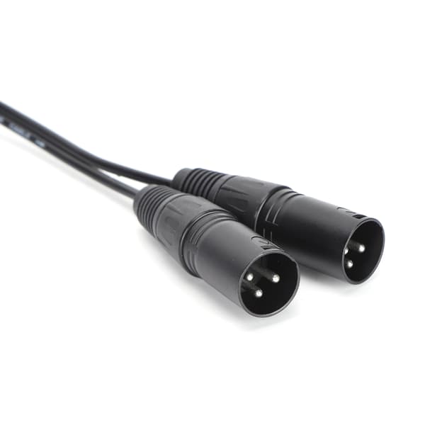 Mikrofonikaapeli 3,5 mm:n liittimestä kaksois-XLR-urosadapteriin Interc