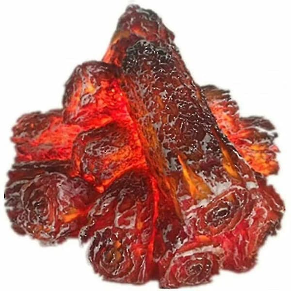 Kryc--Flammefri peislampe, kunstig LED med realistisk treflamme, Fo...{AZC}