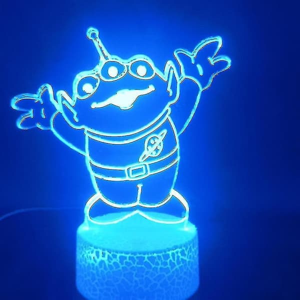 Toy Story Aliens 3D LED Natlampe Sengelampe Farveskiftende