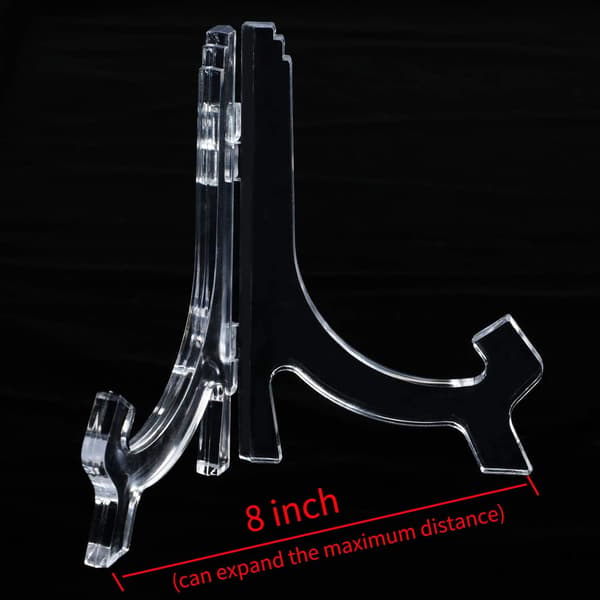 7\" Acrylic Easel Display Holder for Plate, Picture Holder, Photo Frame, Book (Clear) - 6 Pack