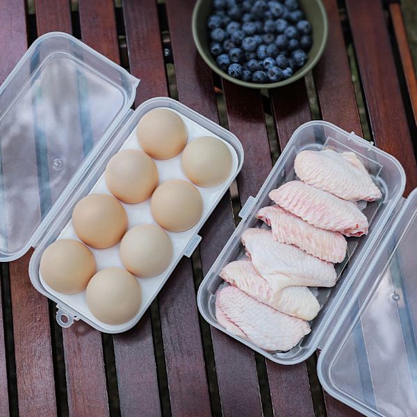 3/4/8 Grid Egg Storage Box with Egg Tray Portable Shockproof Egg Box for Camping 3 Grids 3 Grids