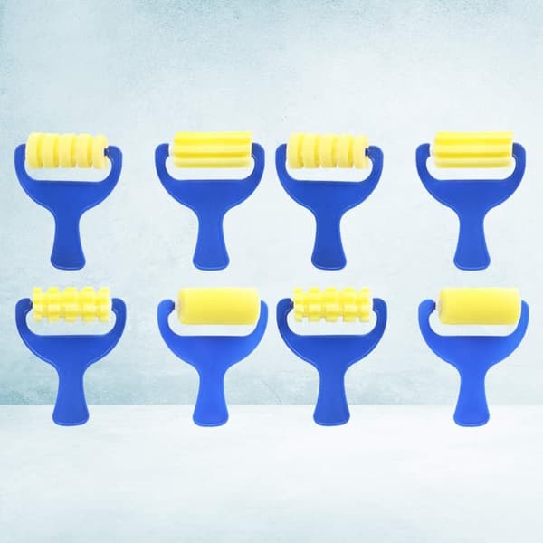 Färgroller Mini Målningsskum Svampborste Verktyg Svamp Färgrollers för Barn Målning Lärande 4-pack