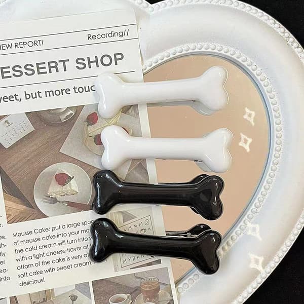 6 stk sorte julebenhårklemmer kranie skelet sidehårspænde