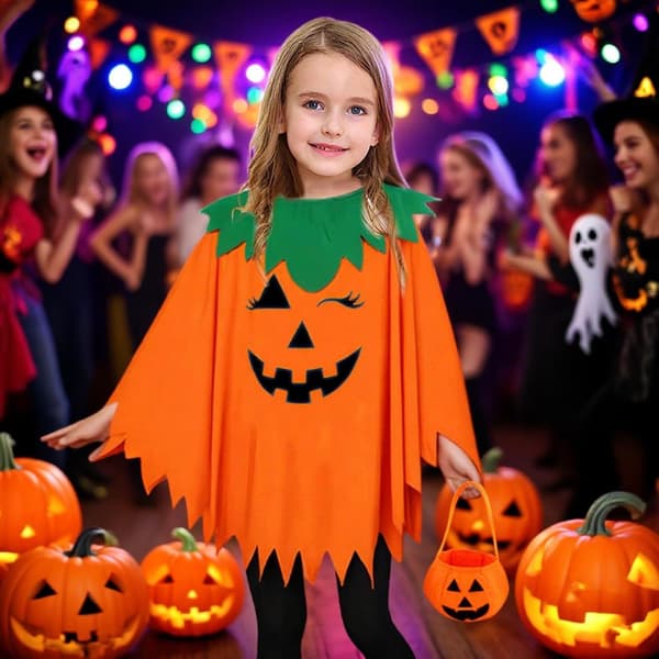 Halloween græskar kappe karneval cosplay outfits rekvisitter orange S Orange S