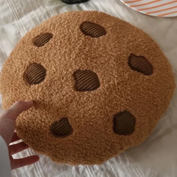 Plyschbrun med mörkbruna chokladchipsformade mjuka kuddar, dekorativ prydnadskudde för soffa, säng, vardagsrum, sovrum, heminredning