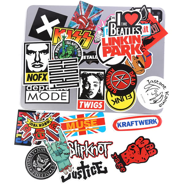 200 banddekaler, rock and roll-musikdekaler, punkrock