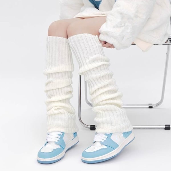 Pitkät sukat naisille syksy talvi säärystimet Neulotut jalkaterät Valkoinen ONESIZE Valkoinen White White ONESIZE