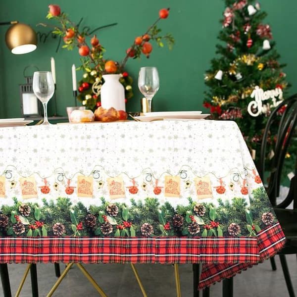 Rektangulära juldukar, tvättbar julhelgsduk, stor julduk - 180x150 cm