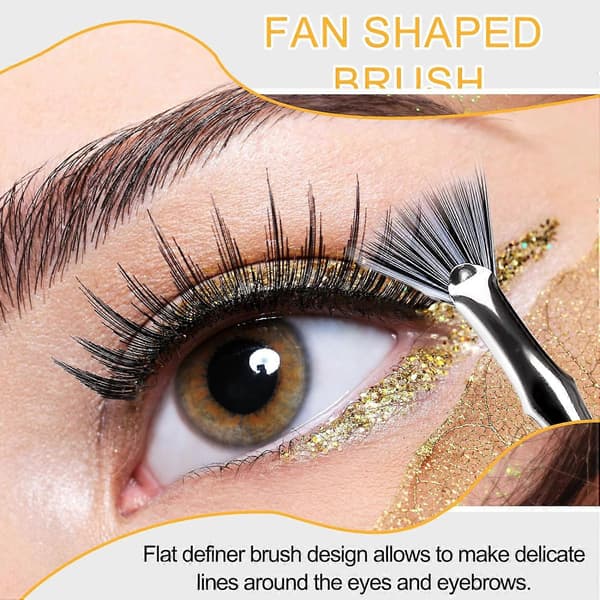 6-pakning Mascara Viftebørste for Øyevipper Mascara Viftebørste Øyenvippebrynsbørste Skrå Vifte Vippebørste Vifte 17cm