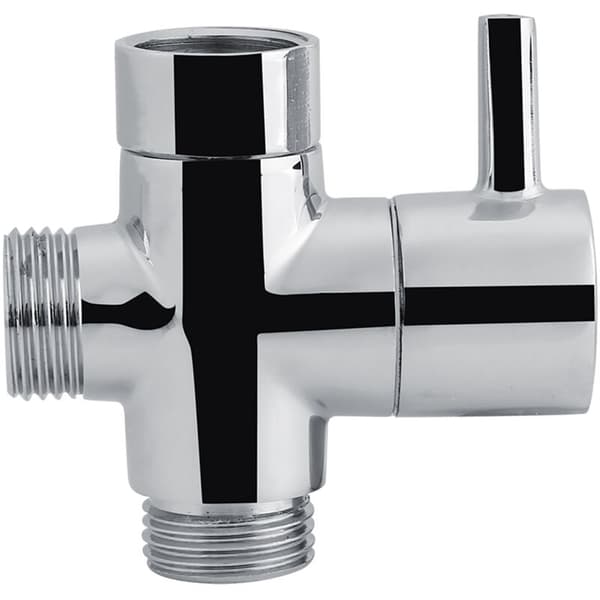 3-veis T-formet avleder stengeventil Dusj Toalett Bidet Sprøyte Vannadapter Kromfarge