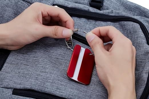 (rød) Bagasjelapper og koffertlapper i rustfritt stål og aluminium