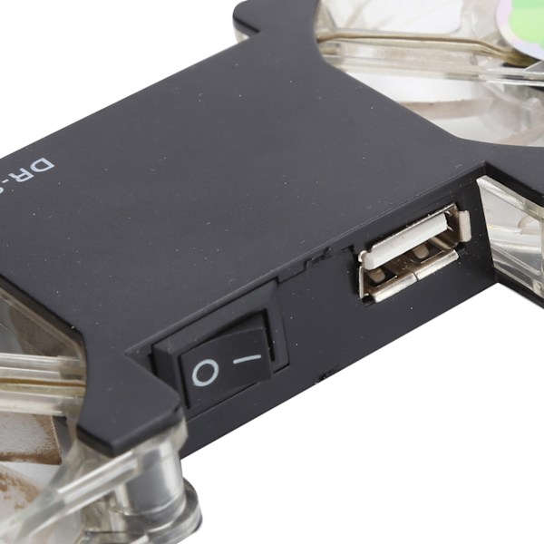 Laptop køleplade USB foldbar køler stativ lys bærbar med AntiSkid Mount (Sort)
