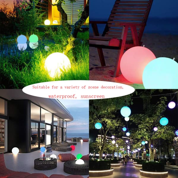 RGB Colorful Sphere Lamp LED Light Ball with Remote Control Waterproof Inflatable Luminous Ball