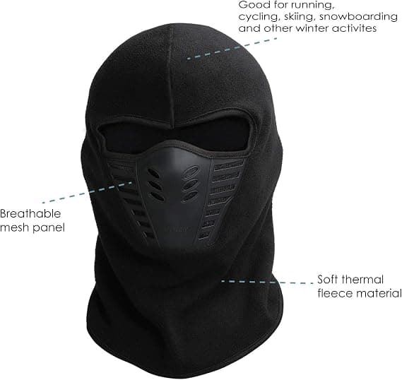 One Size - Sort Balaclava til Mænd - Airsoft Maske - Ansigtsvarmer -