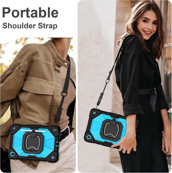 Tablet Case for Galaxy Tab A9 Plus 11 2023 - Blue Protective Cover with Rotating Stand - Drop-Resistant & Durable - Compatible with Samsung
