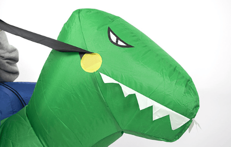 Oppustelig dinosaurkostume - Raptor oppustelig kostume - Premiu