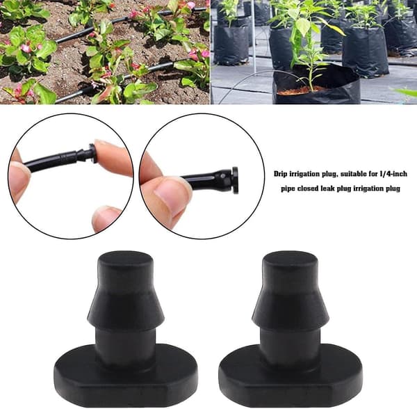 100 stk 1/4 tomme drypvanding endestykker haveslange endestop stik til havevanding PE rørforbindelse drivhus blomst [DB]