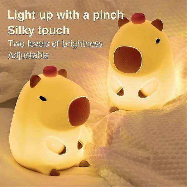 Capybara Night Light, Capybara Tap Tap LED Night Light, Capybara Lamp, Silicone Cute Capybara Night Light