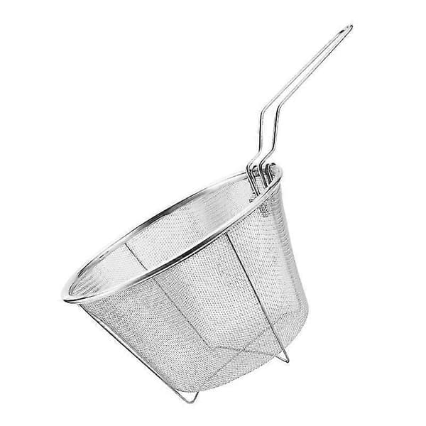 1 stk Frityrkurv i rustfritt stål Sølvfrityrsil med håndtak 15cm 15cm
