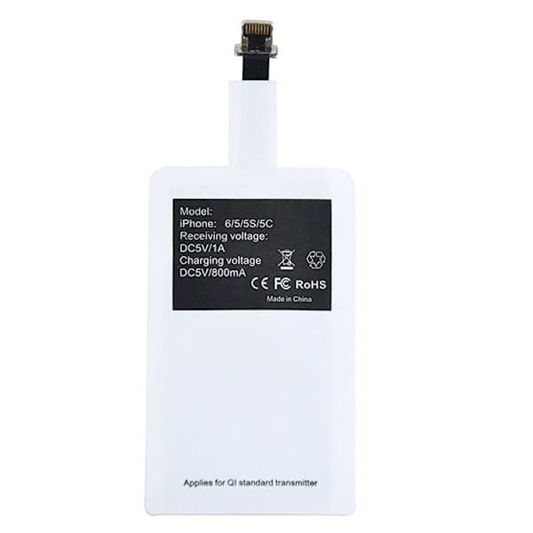 Qi-adapter - Trådløs mottaker for lading av iPhone - Hvit