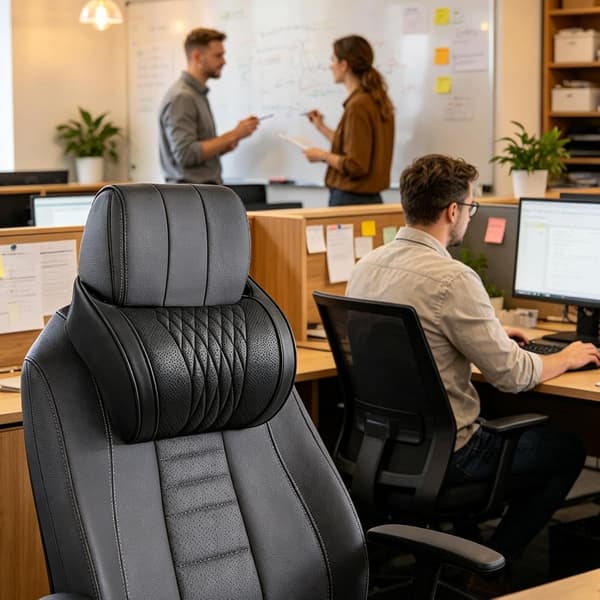 bil nakkestøtte ergonomisk Memory-PU-læder universel pude -