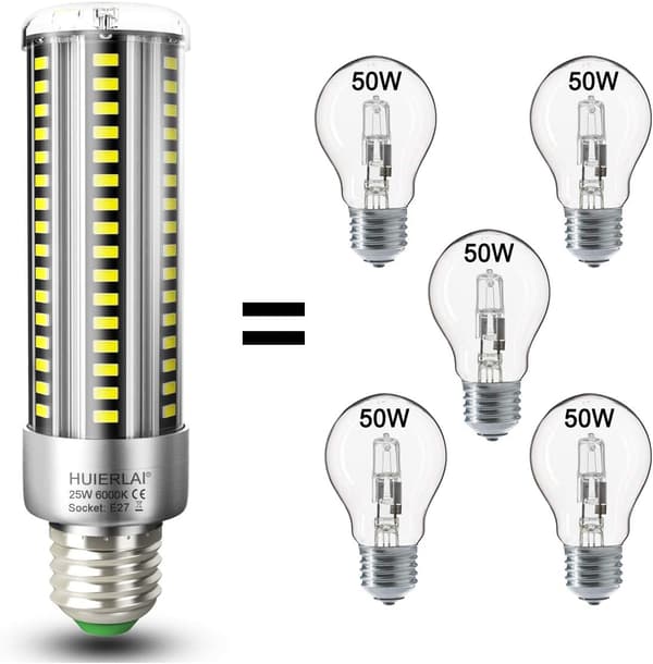 E27 LED-maislyspære 25W dagslyshvit LED-lampe 6000K 3000LM