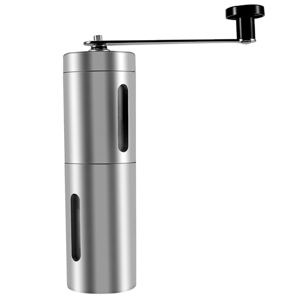 Manual Coffee Grinder with Adjustable Setting, Conical Burr, and Brushed Stainless Steel