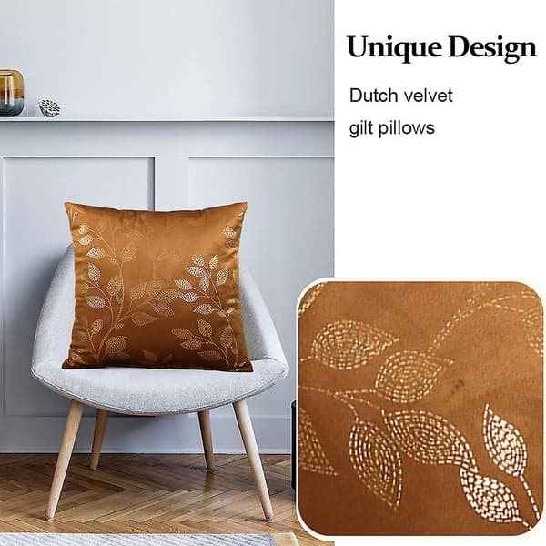 Lyst luksuriøst pudebetræk sofapudebetræk bronze pudebetræk orange brun brun brown