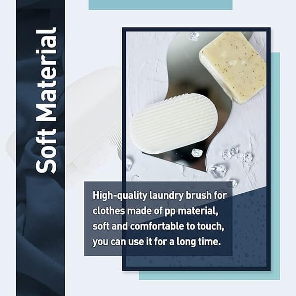Soft Bristle Laundry Brush - for Stains, Clothes, Shoes - Gentle Scrub Brush with Comfortable Grip - 2-pack