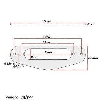 Gitarr Pickup Ram Monteringsring Single Coil Platt Humbucker Pickup Ring för ST Stil Elgitarrer GB407F (Gyllene)