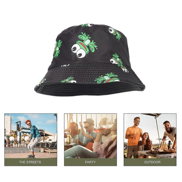 Stilfuld Bucket Hat Dekorativ Solbeskyttelse Bomulds Bucket Hat Udendørs Sommerhat