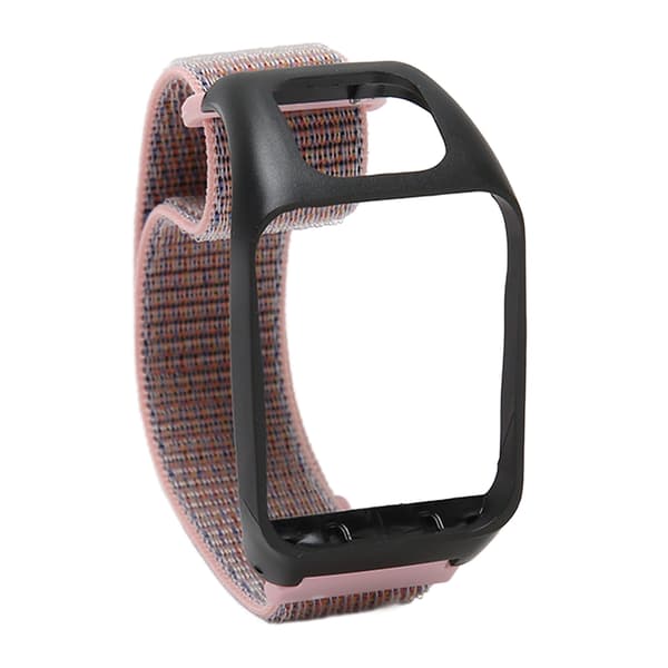 2 i 1 elastisk flettet sportsrem i nylon, erstatningsrem til TOMTOM Runner3 Pink Sand