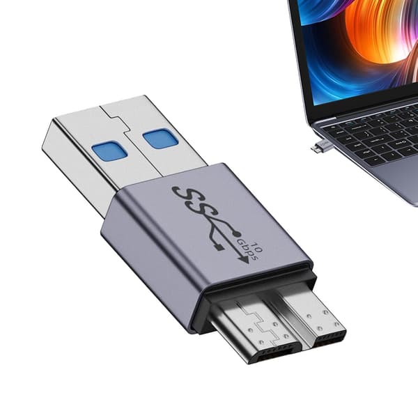 micro-USB-på-USB-3.0-adapter, USB-B-på-adapter bärbar extern C/micro B på A-kontakt - C/Micro B auf A-Stecker