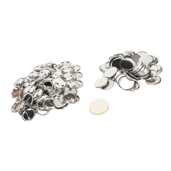 100 Set Pin Button Parts Robust Metal Plastic Rustproof Smooth Button Making Supplies for Badge DIY 44MM