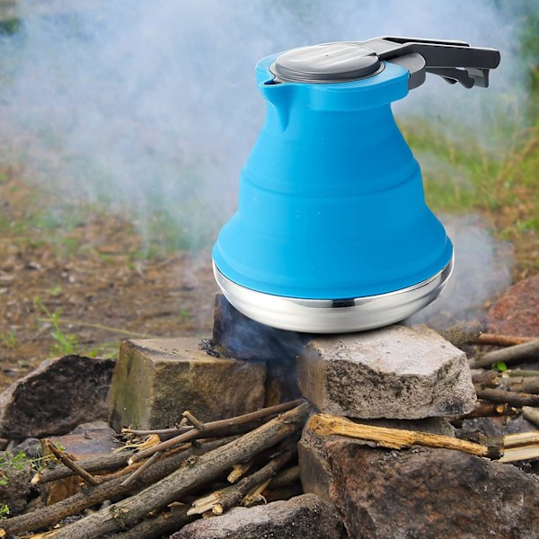 Campingkaffekanna Portabel Campinggryta Campingkokare Utomhus Campingkaffekanna Vandring Campingkokare för Vandring och Utomhus (Blå)