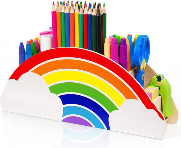 Puinen kynäteline ja kynänpidike - Rainbow Supply Caddy Desk O