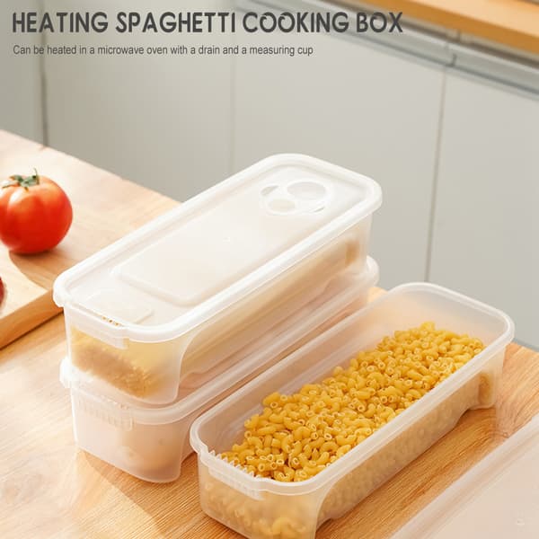 Microwave Pasta Cooker with Drain Hole Multifunctional Kitchen Pasta Storage Box Transparent Transparent