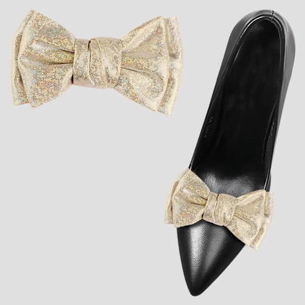 2 stk. skoklemmer, glitrende dekorative klemmer, CHAMPAGNE champagne