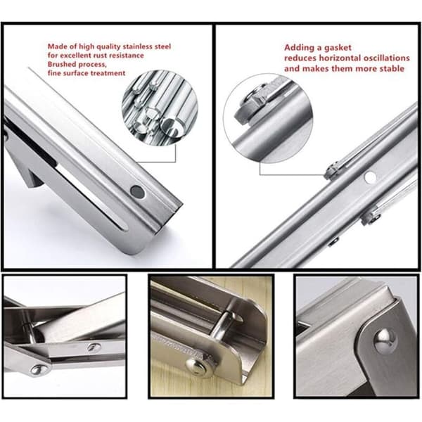 6 Adjustable Folding Brackets 250mm, Stainless Steel Folding Bracket B