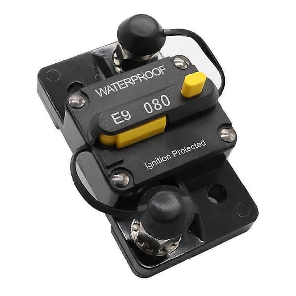 80A effektbryter doble batterier manuell tilbakestilling IP67 vanntett 12V 24V sikring [DB]