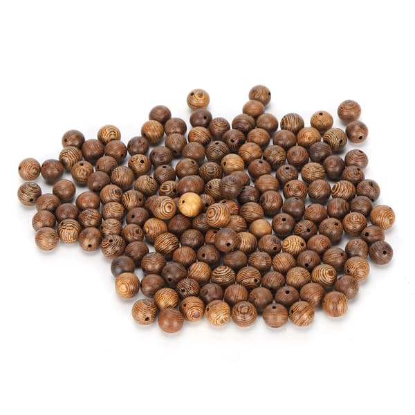 150 stk. kuleavstandsstykker i tre, runde hull, spredte perler, tilbehør til DIY-smykker, dekorasjon, 10 mm