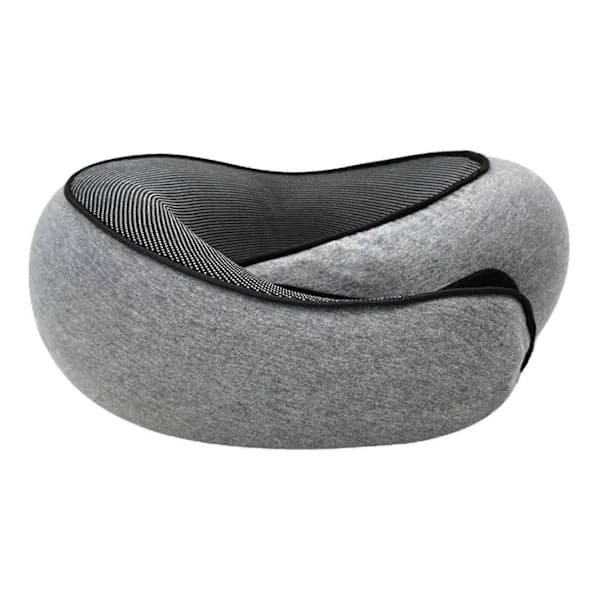 [EN] Memory Foam Neck Pillow for Travel 360 Degree Support U-shaped Airplane Pillow with Adjustable Velcro Strap Sleeping Pillow Dark Grey