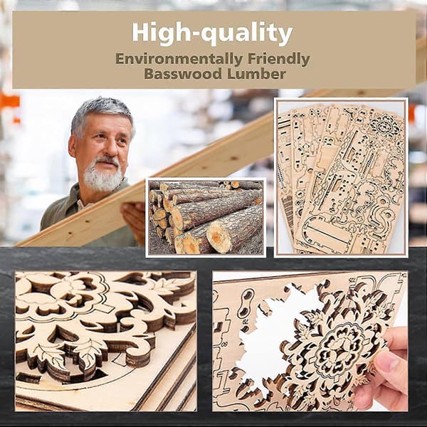 3D Wooden Puzzle Decorative Box Handmade Treasure Storage Box With Secret Compartment Wood