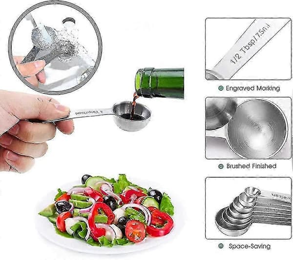 Mätskedset med sked Mätkopp Metall Mätskedar för bakning Present (FMY)