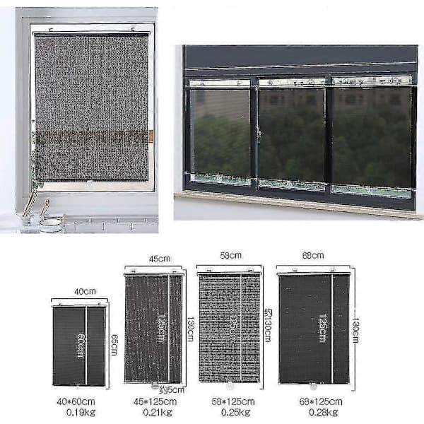 Universal Suction Cup Roller Blind Sunshade Blackout Blind Without Nails Various Sizes 58x125cm (22.8x49.2in)