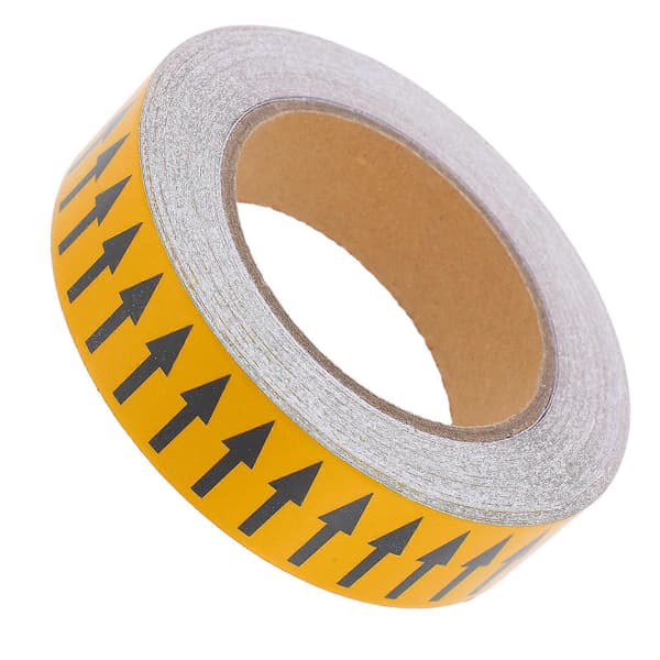 Gas Pipe Identification Arrow Tape Flow Direction Identification Self-Adhesive Yellow 30MM*20M Safety Marking 1 Set