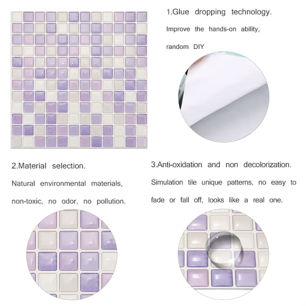 Self-adhesive 3D Tile Wall Decal Sticker DIY Kitchen Bathroom Home Decor Wallpaper #yjc0006