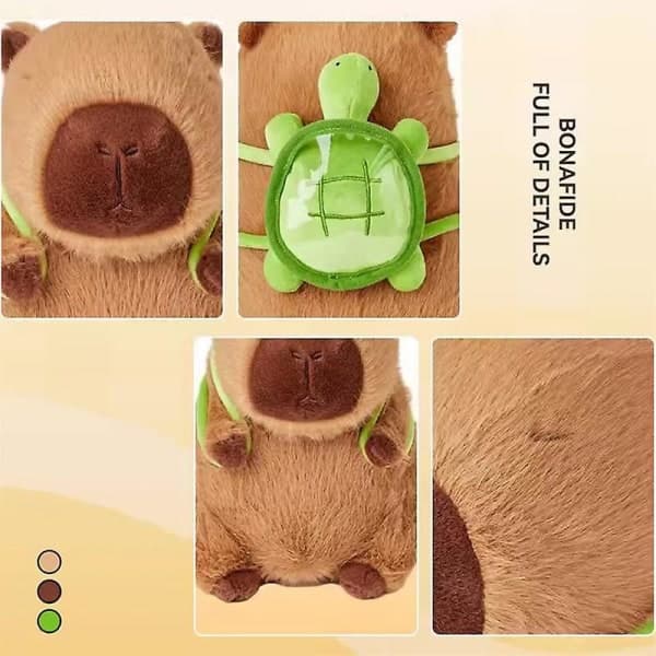 Capybara tøjdyr, Capybara bjørn skildpadde realistisk blødt capybara legetøj 25 cm