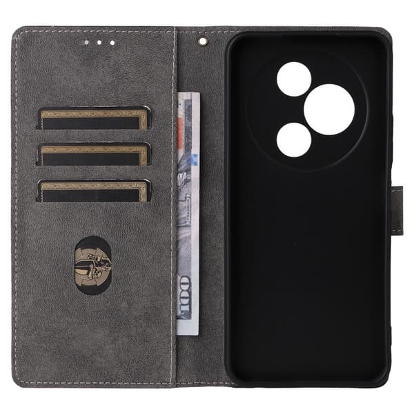 For TCL 605 4G Leather Case Leather Feel Anti-Fall Wallet Flip Phone Case Blue Blue Blue Blue