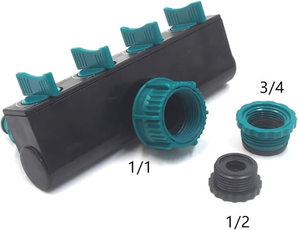 Bevattningsslangkoppling 4 utlopp, fördelare Sprinkler Co
